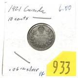 1921 Canadian 10-cents