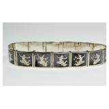 Sterling silver 6.5" Siam bracelet, 17.1 grams