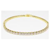 Sterling silver gold wash 7" CZ tennis bracelet,
