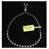 Sterling silver 10" adjustable bead and box chain