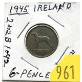 1945 Ireland 6 pence