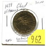 1978 Chad 25 francs
