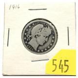 1916 Barber quarter