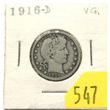 1916-D Barber quarter