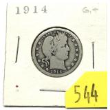 1914 Barber quarter
