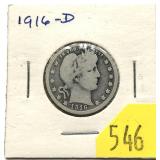 1916-D Barber quarter