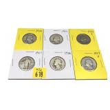 x6- Quarters, 90% silver, -x6 quarters, Sold by