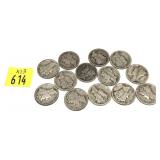 x13 Dimes, 90% silver, -x13 dimes, Sold by the