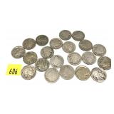 Lot of nickels with silver, 21 pcs.