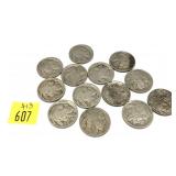 x13- Buffalo nickels, mixed dates, -x13 nickels,