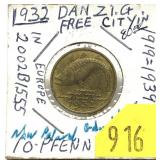 1932 Danzig 10 pfennig