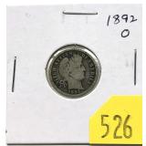 1892-O Barber dime