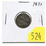 1872 Seated Liberty dime