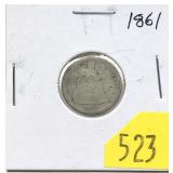 1861 Seated Liberty dime