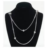 Sterling silver 36" box chain and bead station