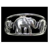 Sterling silver elephant band ring, size 9, new,