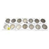 x14- Morgan dollars, mixed dates, -x14 dollars,