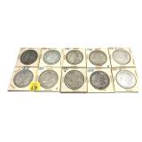 x10- Morgan dollars, mixed dates, -x10 dollars,