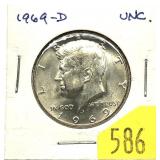 1969-D Kennedy half dollar