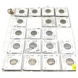 Lot, Canadian nickels, mixed dates, 37 pcs.