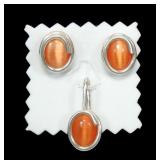 Sterling silver tangerine post earrings and