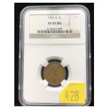 1931-S Lincoln cent, NGC slab certified XF-45 BN
