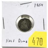 1854 half dime