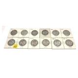 x12- Walking Liberty half dollars, mixed dates,