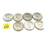 x7- Half dollars, 40% silver, -x7 half dollars,
