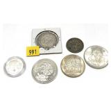 Lot, world silver coins, 6 pcs.