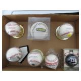Lot, 5 baseballs: 1 Planters Softball; NY