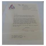 Framed Ted Williams signed letter w/ another