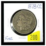 1878-CC Morgan dollar, Fine
