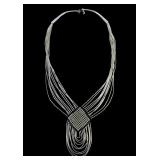 Sterling silver 19" waterfall necklace