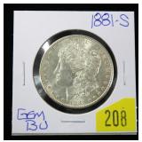 1881-S Morgan dollar, gem BU