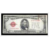 $5 red seal note series of 1928C