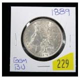 1889 Morgan dollar, gem BU