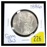 1886 Morgan dollar, gem BU