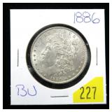 1886 Morgan dollar, BU
