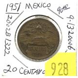 1951 Mexico 20-cents