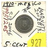 1910 Mexico 5-cents