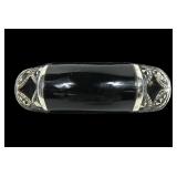 Sterling silver black onyx and marcasite domed