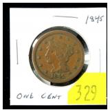 1845 U.S. large cent