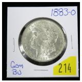 1883-O Morgan dollar, gem BU