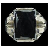 Sterling silver rectangular cut hematite men