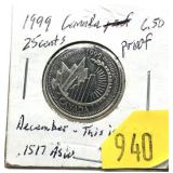 1999 Canadian 25-cents