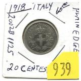 1918 Italy 20-cents