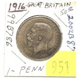 1916 British 1-cent