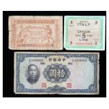 Lot, world bank notes, 3 pcs.