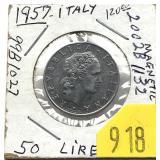 1957 Italian 50 lire